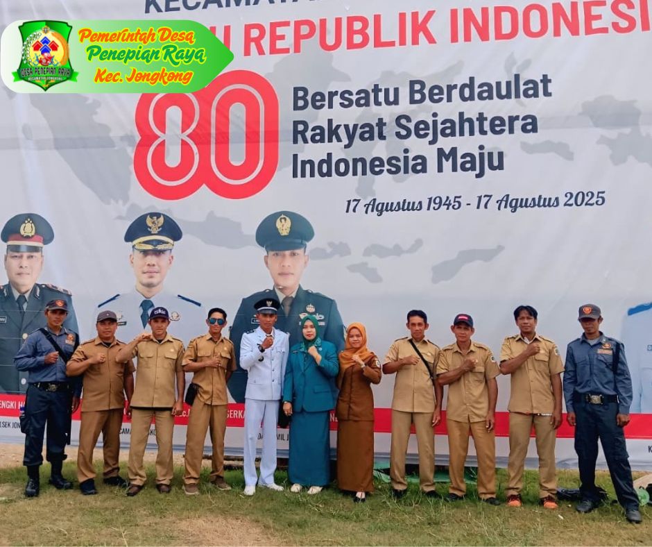 Pemerintah Desa Penepian Raya dan BPD  Hadiri HUT RI Ke - 80 di Kecamatan Jongkong