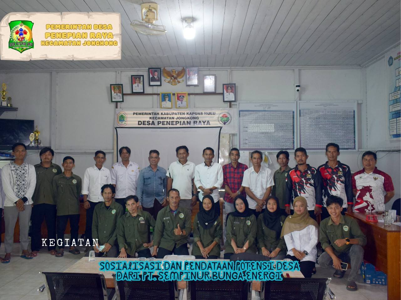 PT. Sempinur Bunga Energi Gelar Sosialisasi dan Pendataan Potensi Desa Penepian Raya Kecamatan Jongkong