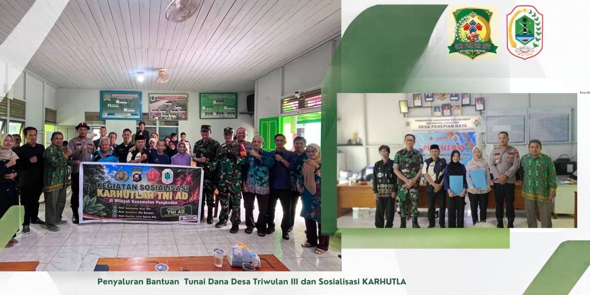 Penyaluran BLT-DD Triwulan III, Sosialisasi Karhutla dan Penyerahan Beasiswa Program Rimba Pakai Kemuka Ari Oleh LPHD Bumi Lestari  Desa Penepian Raya